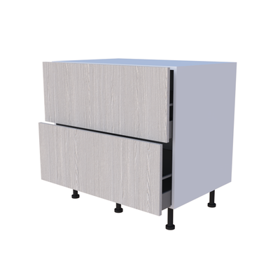 Meuble bas 2 casseroliers - Larg. 90cm - Haut. 85cm (pieds inclus)