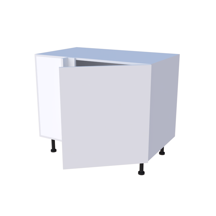 Meuble bas d'angle droite 1 porte - Larg. 100cm - Haut. 85cm (pieds inclus)