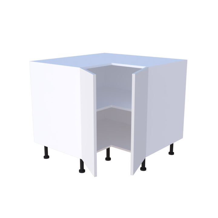 Meuble bas d'angle 2 portes - larg. 93cm - Haut. 85cm (pieds inclus)