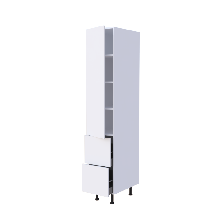 Colonne 1 porte + 2 casseroliers - Larg. 40cm - Haut. 215cm (pieds inclus)