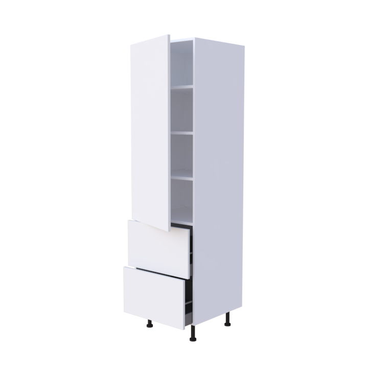 Colonne 1 porte + 2 casseroliers - Larg. 60cm - Haut. 215cm (pieds inclus)