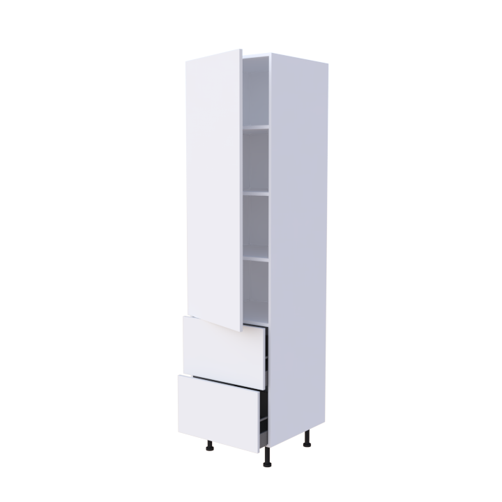 Colonne 1 porte + 2 casseroliers - Larg. 60cm - Haut. 235cm (pieds inclus)