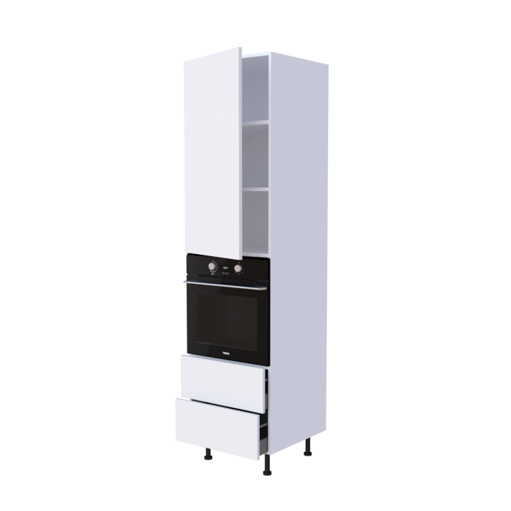 Colonne Four + 2 casseroliers + 1 porte battante - Larg. 60cm - Haut. 235cm (pieds inclus)