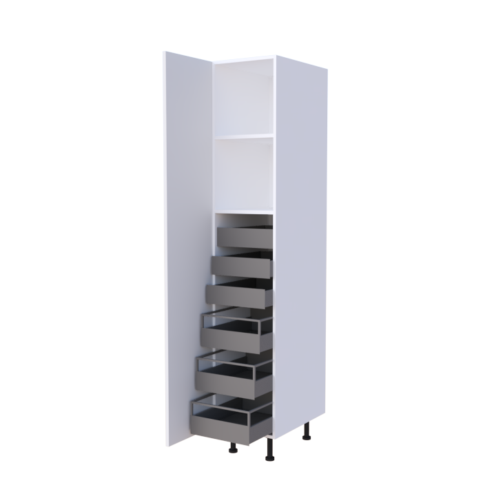 Colonne 1 porte + 6 tiroirs intérieurs - Larg. 40cm - Haut. 215cm (pieds inclus)