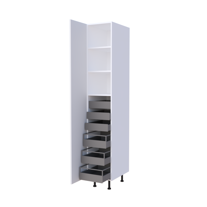Colonne 1 porte + 6 tiroirs intérieurs - Larg. 40cm - Haut. 235cm (pieds inclus)