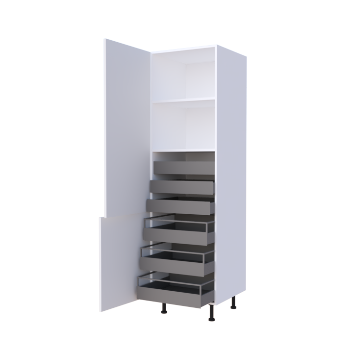 Colonne 1 porte + 6 tiroirs intérieurs - Larg. 60cm - Haut. 215cm (pieds inclus)