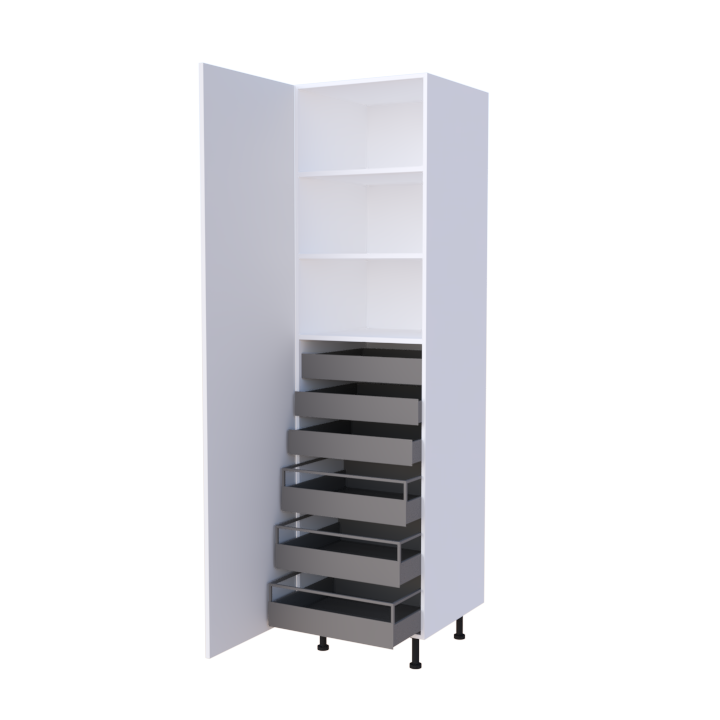 Colonne 1 porte + 6 tiroirs intérieurs - Larg. 60cm - Haut. 235cm (pieds inclus)