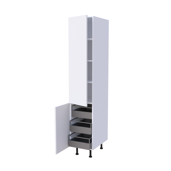 Colonne 2 portes + 3 tiroirs intérieurs - Larg. 40cm - Haut. 215cm (pieds inclus)