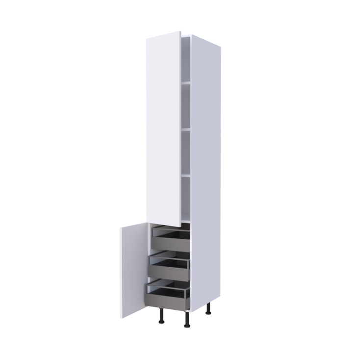 Colonne 2 portes + 3 tiroirs intérieurs - Larg. 40cm - Haut. 235cm (pieds inclus)