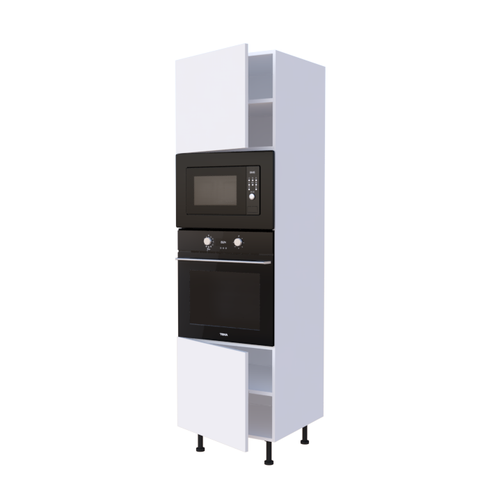 Colonne Four et micro onde + 2 portes - Larg. 60cm - Haut. 215cm (pieds inclus)
