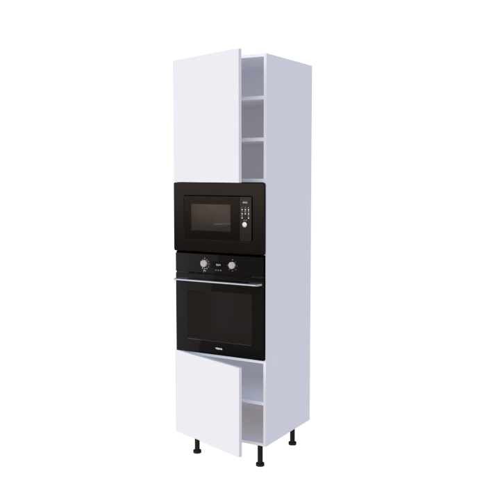 Colonne Four et micro onde + 2 portes - Larg. 60cm - Haut. 235cm (pieds inclus)