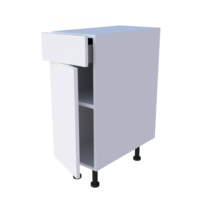 Meuble bas 1 porte + 1 tiroir - larg. 30 cm - Haut. 85cm (pieds inclus)