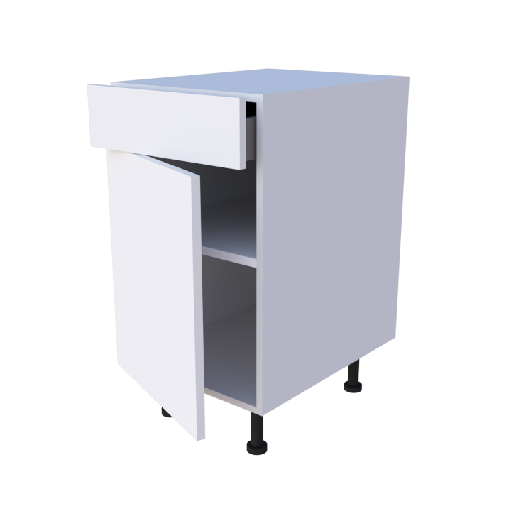 Meuble bas 1 porte + 1 tiroir  - Larg. 45cm - Haut. 85cm (pieds inclus)