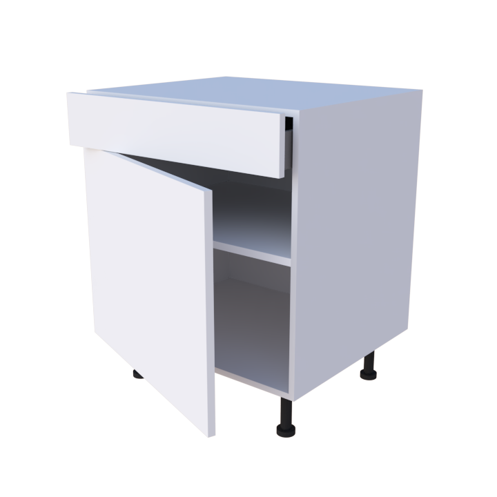 Meuble bas 1 porte + 1 tiroir - larg. 70 cm - Haut. 85cm (pieds inclus)