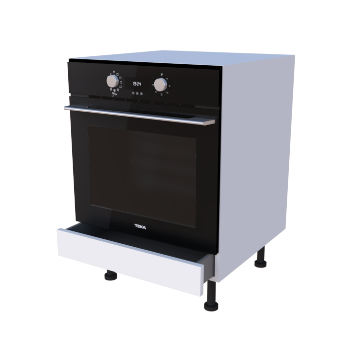 Meuble bas four tiroir - larg. 60cm - Haut. 85cm (pieds inclus)