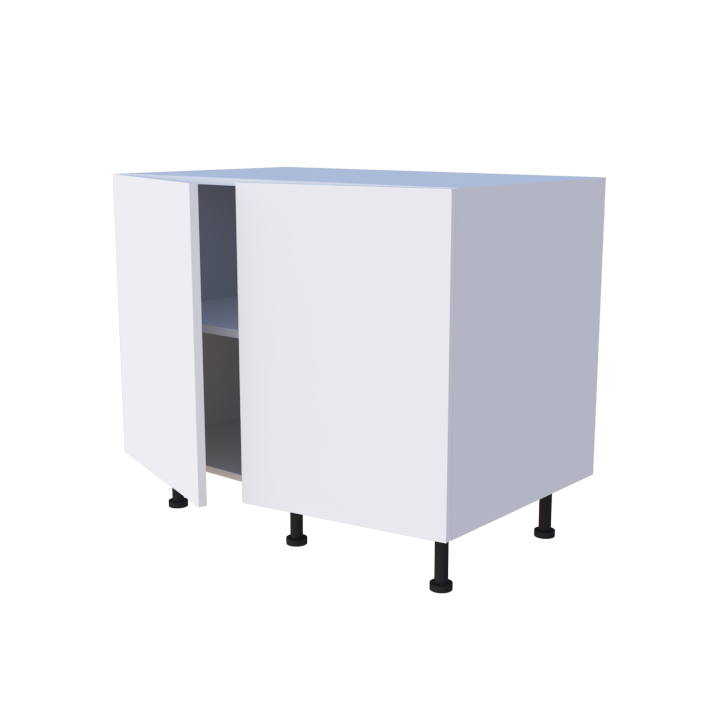Meuble bas de rangement 2 portes - larg. 100 cm - faible profondeur - Haut. 85cm (pieds inclus)