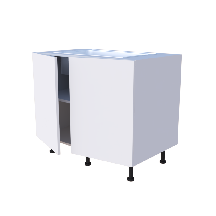Meuble bas evier 2 portes - larg. 100cm - Haut. 85cm (pieds inclus)