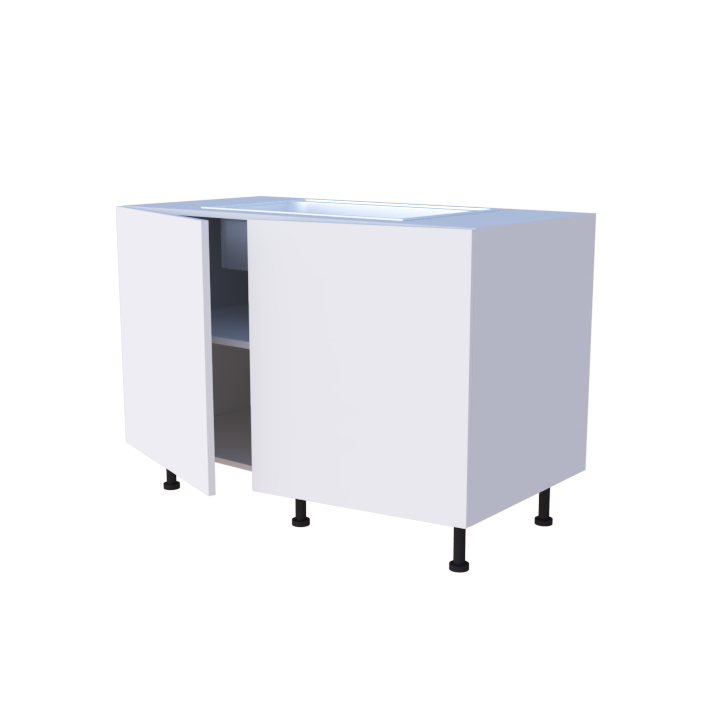 Meuble bas evier 2 portes - larg. 120cm - Haut. 85cm (pieds inclus)