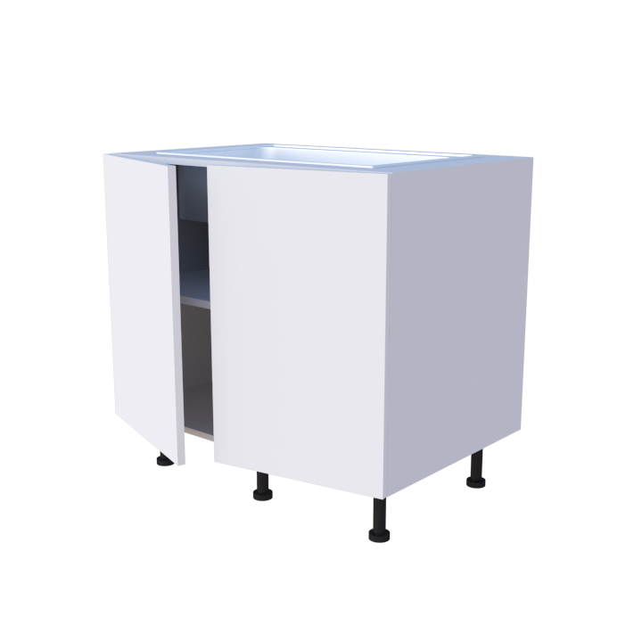 Meuble bas evier 2 portes - larg. 90cm - Haut. 85cm (pieds inclus)