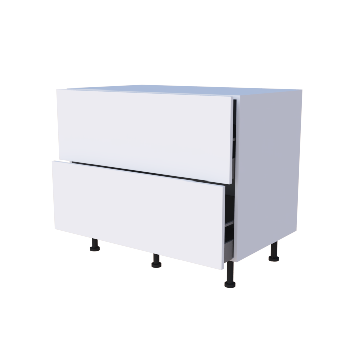 Meuble bas 2 casseroliers - Larg. 100cm - Haut. 85cm (pieds inclus)
