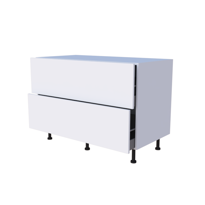 Meuble bas 2 casseroliers - Larg. 120cm - Haut. 85cm (pieds inclus)