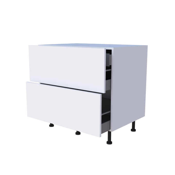 Meuble bas 2 casseroliers avec 1 tiroirs caché - larg. 90 cm - Haut. 85cm (pieds inclus)