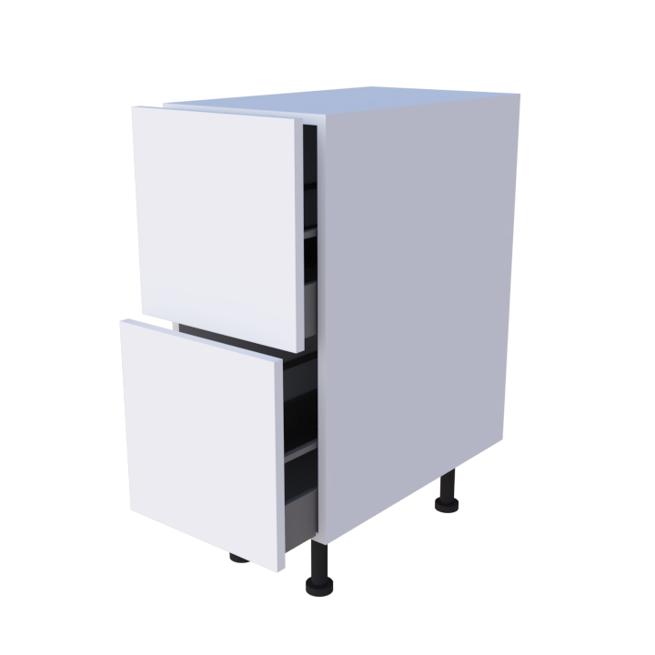 Meuble bas 2 casseroliers - larg. 35 cm - Haut. 85cm (pieds inclus)