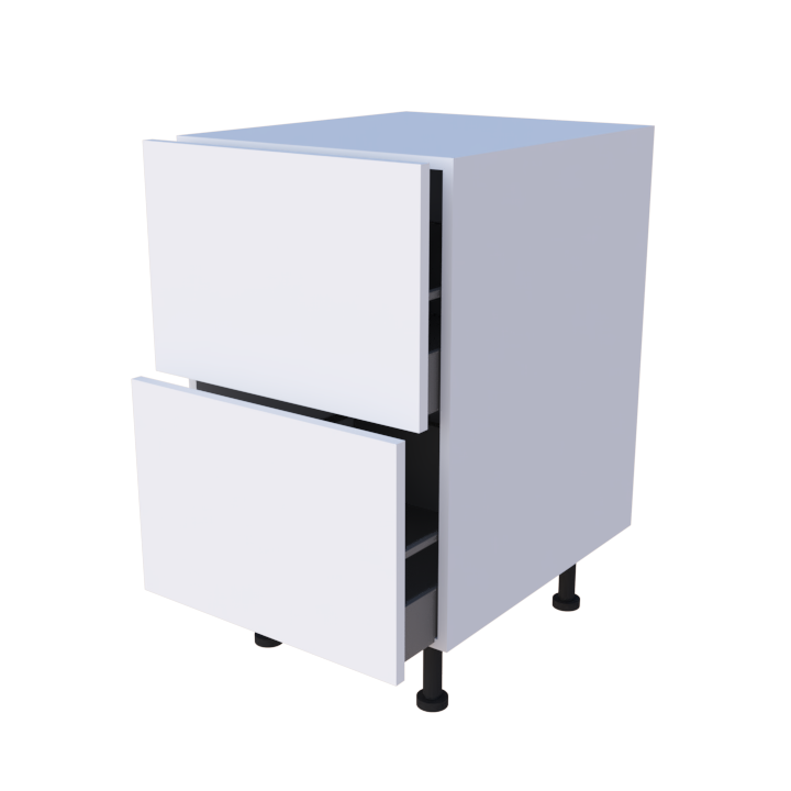 Meuble bas 2 casseroliers - larg. 50 cm - Haut. 85cm (pieds inclus)