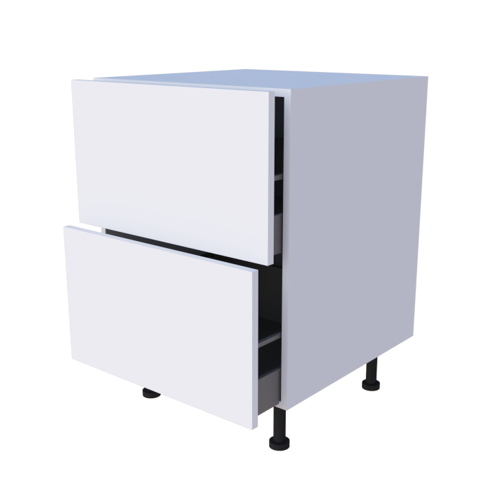 Meuble bas 2 casseroliers - larg. 60 cm - Haut. 85cm (pieds inclus)