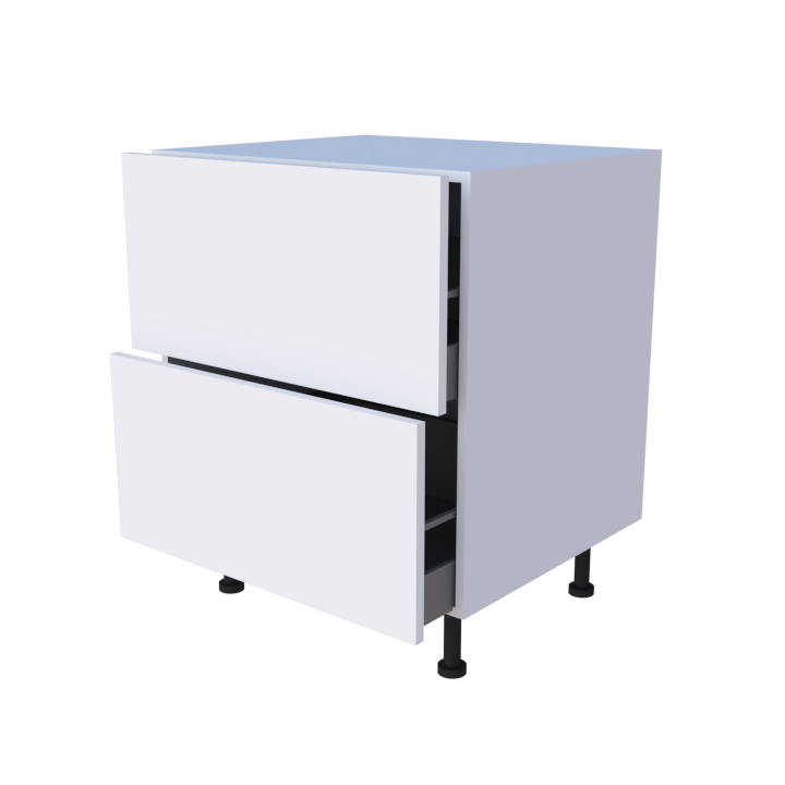 Meuble bas 2 casseroliers - Larg. 70cm - Haut. 85cm (pieds inclus)