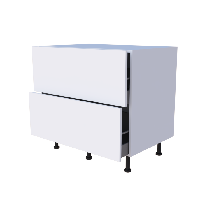 Meuble bas 2 casseroliers - Larg. 90cm - Haut. 85cm (pieds inclus)