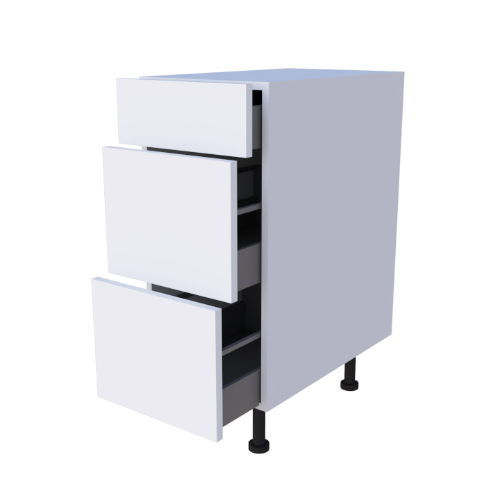 Meuble bas 3 casseroliers - larg. 35cm - Haut. 85cm (pieds inclus)