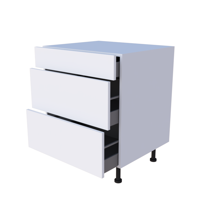 Meuble bas 3 casseroliers - larg. 70cm - Haut. 85cm (pieds inclus)