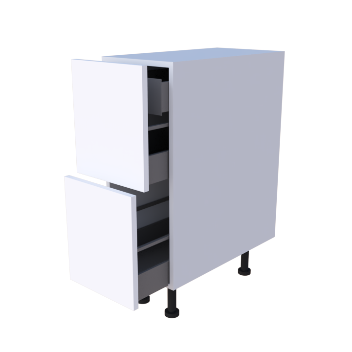 Meuble bas 2 casseroliers + 1 tiroir caché - Larg. 30cm - Haut. 85cm (pieds inclus)