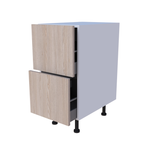 Meuble bas casserolier 2 tiroirs largeur 40cm, grand volume de rangement cuisine sur mesure