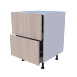 Meuble bas 2 casseroliers 60x85cm avec tiroirs, grand volume de rangement cuisine