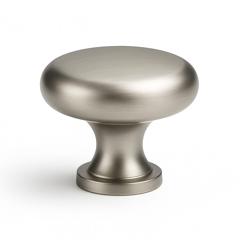 Poignée bouton ronde 33mm en métal clair pour meuble de cuisine sur mesure