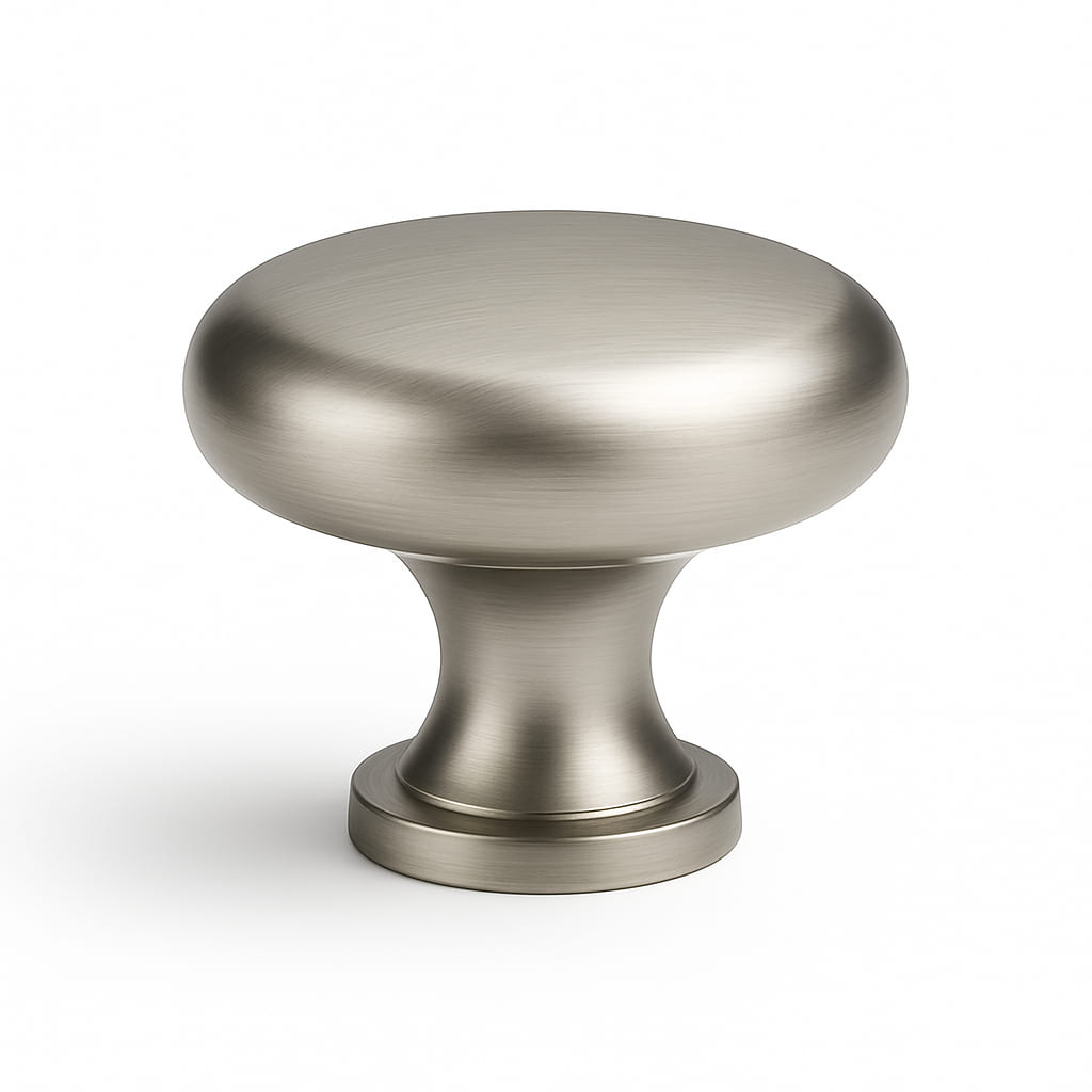 Poignée bouton ronde 33mm en métal clair pour meuble de cuisine sur mesure