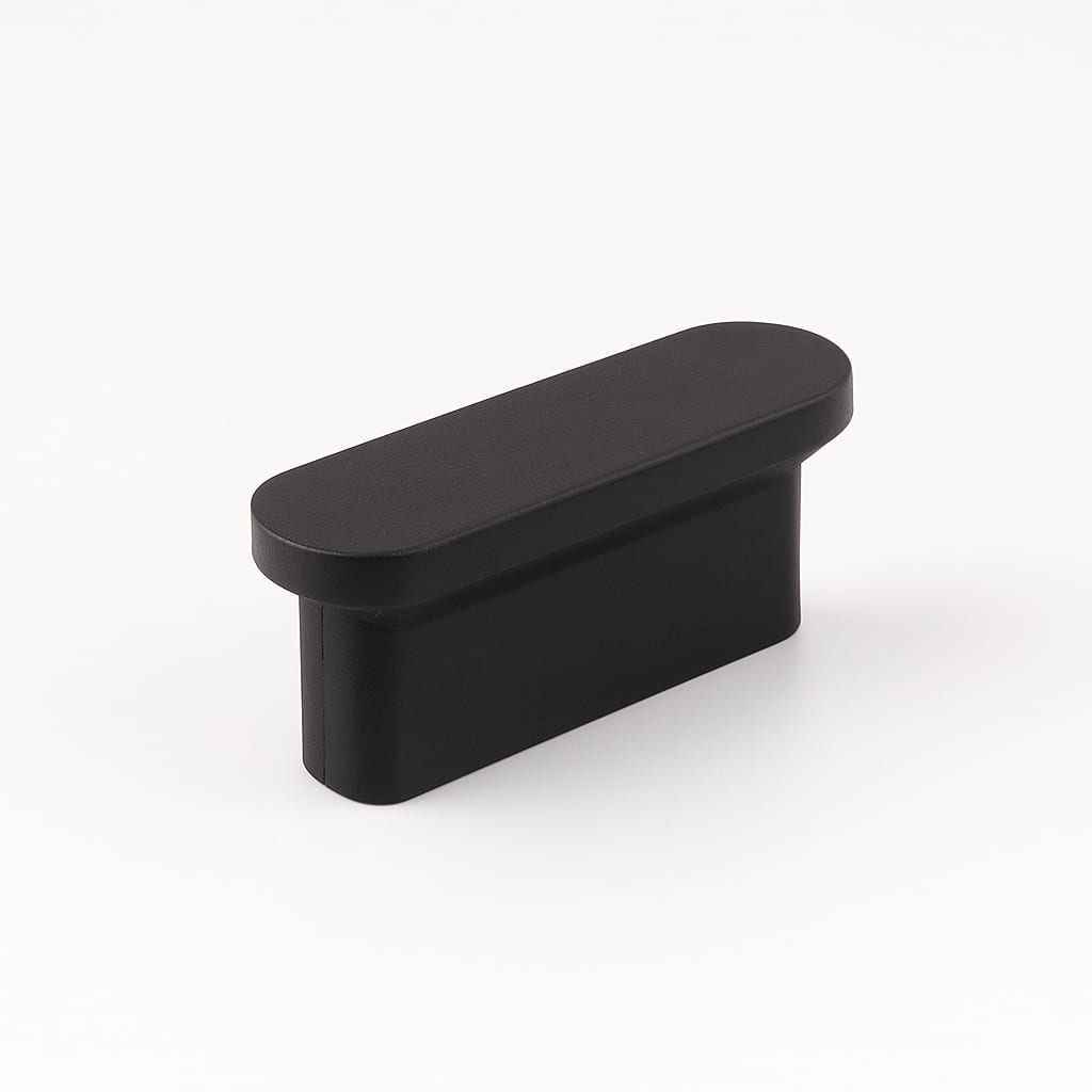 Poignée de meuble cuisine 45mm métal noir mat, finition contemporaine sur mesure