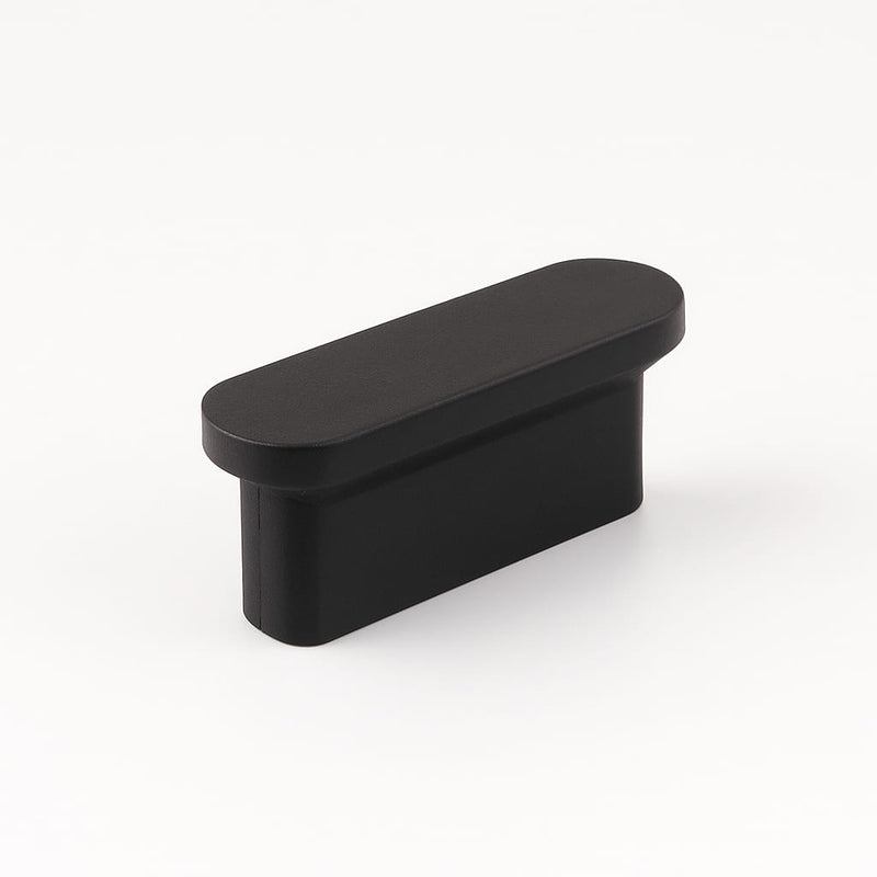 Poignée de meuble cuisine 45mm métal noir mat, finition contemporaine sur mesure