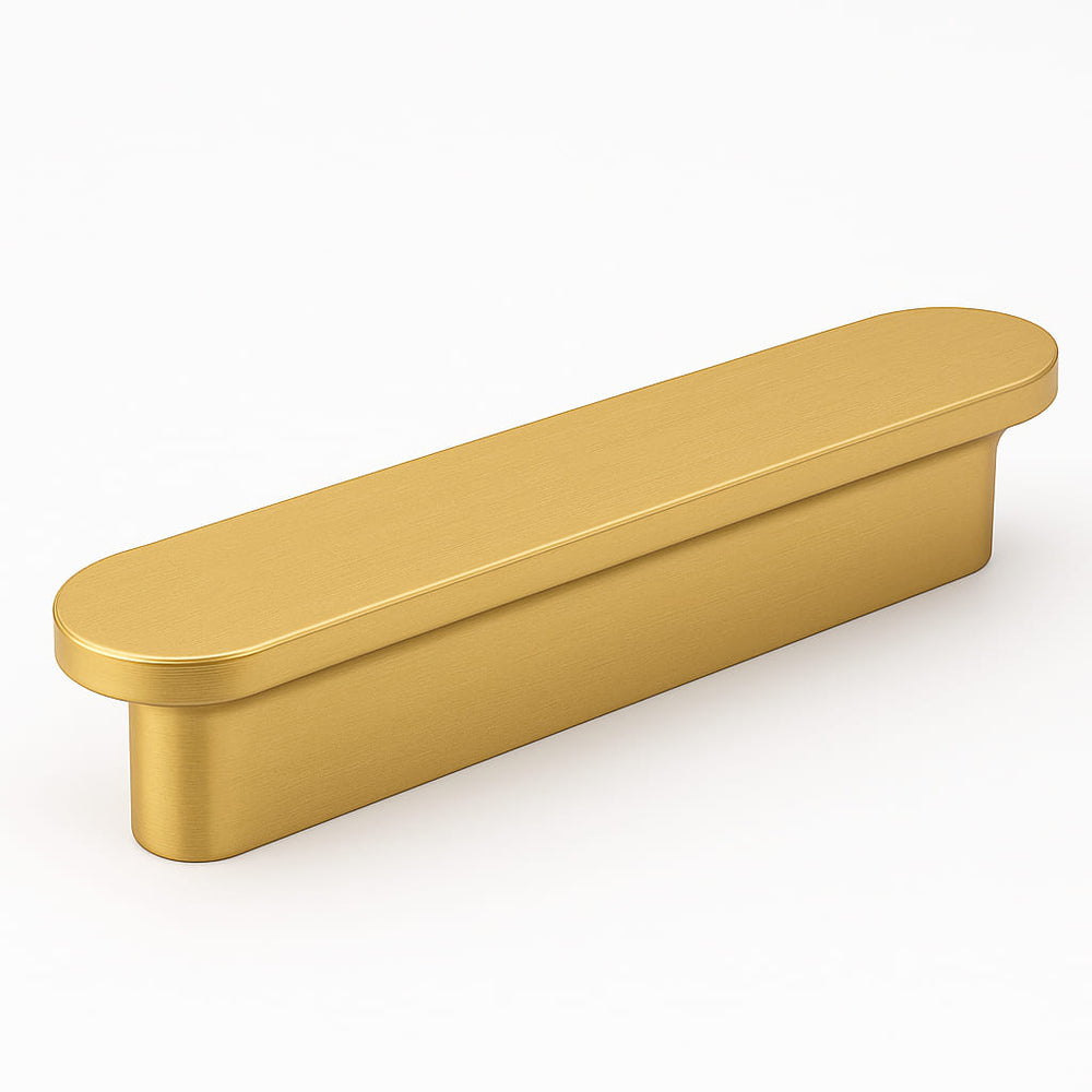 Poignée de cuisine 120mm en métal doré, finition brillante pour meuble sur mesure
