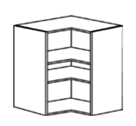 Caisson haut d'angle cuisine bois 90x60cm, meuble sur mesure fabrication française