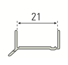 Profil anti-humidité pour jambage bois : PVC incolore transparent, 21 mm