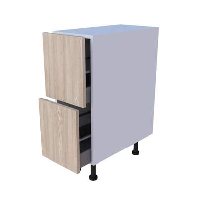 Meuble bas casserolier 2 tiroirs 30x85cm, grand volume de rangement cuisine sur mesure