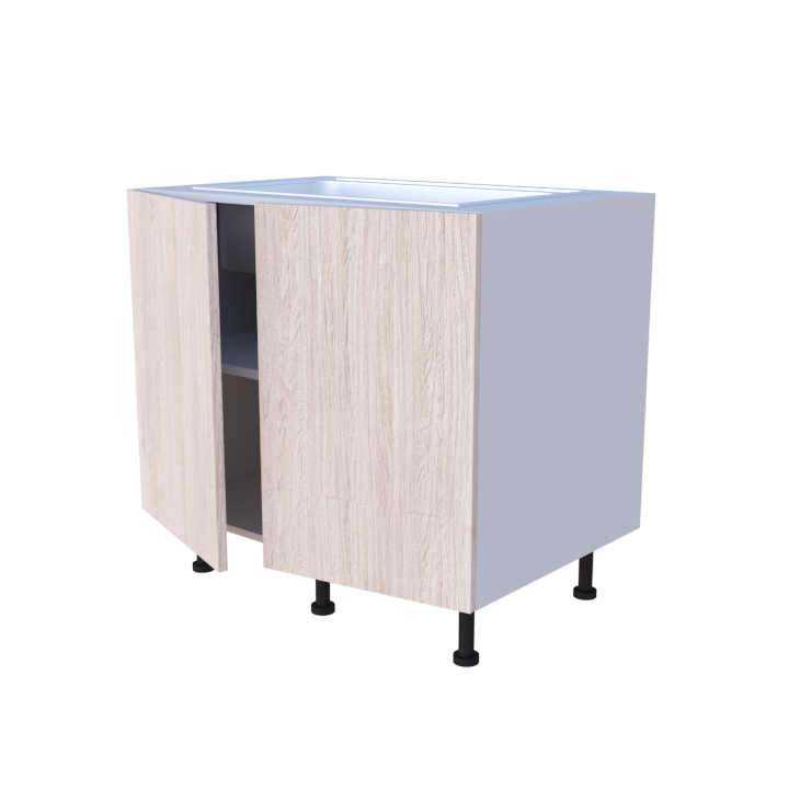 Meuble bas de rangement 2 portes - larg. 90 cm - Haut. 85cm (pieds inclus)