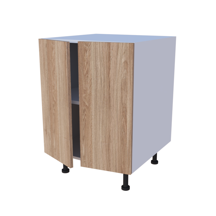 Meuble bas de rangement 2 portes - larg. 60 cm - Haut. 85cm (pieds inclus)