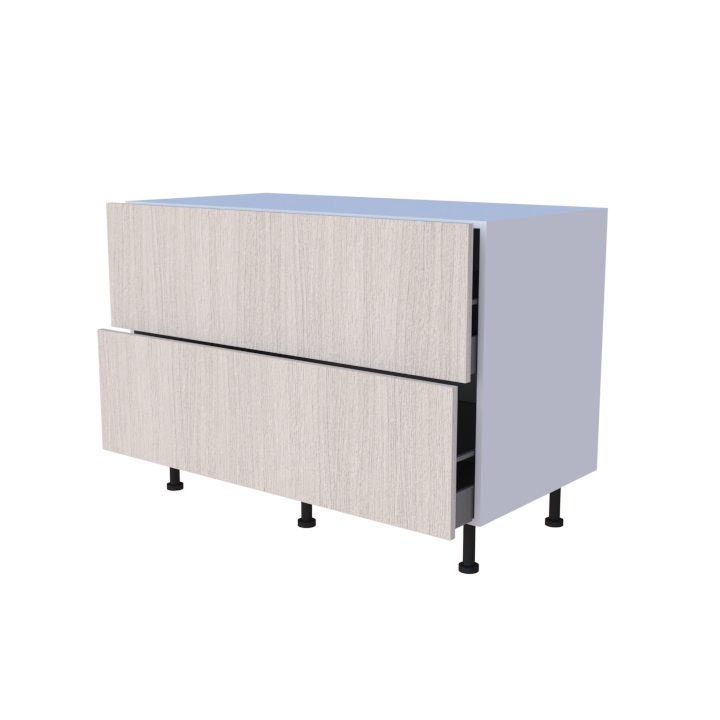 Meuble bas 2 casseroliers 120cm, grand volume de rangement, cuisine sur mesure