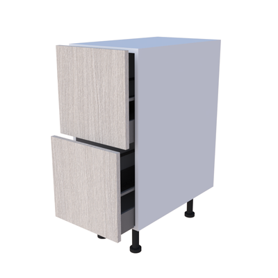 Meuble bas 2 casseroliers 35cm, double tiroir grand volume, rangement cuisine sur mesure