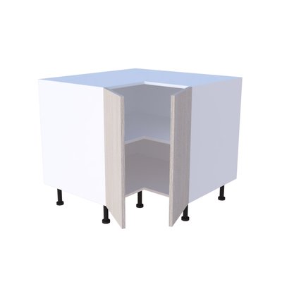 Meuble bas d'angle 2 portes 93x85cm, optimisation rangement cuisine sur mesure