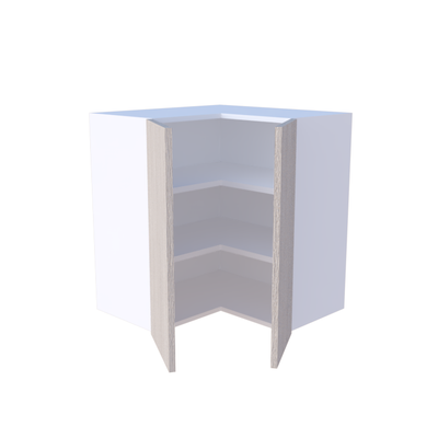 Meuble haut d'angle 2 portes 70cm sur mesure, optimisation rangement cuisine